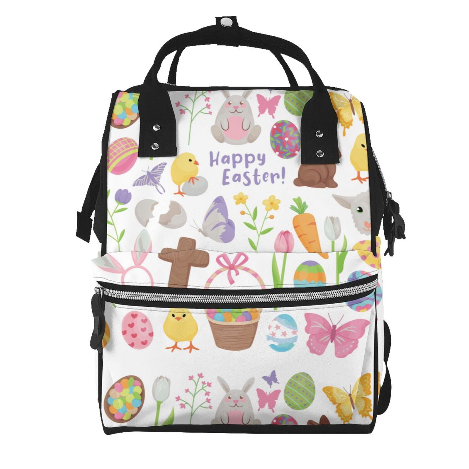 Kdxio Baby Diaper Backpack,Multi-Function Travel Backpack Nappy Bags,Nursing Bag, Fashion Mummy,Roomy Waterproof For Baby Care(Happy Easter1)