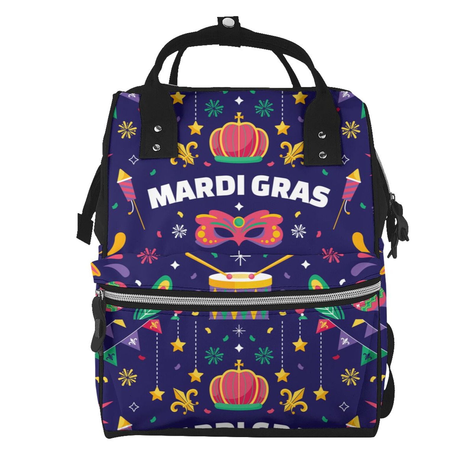 Kdxio Baby Diaper Backpack,Multi-Function Travel Backpack Nappy Bags,Nursing Bag, Fashion Mummy,Roomy Waterproof For Baby Care(Happy Mardi Gras)