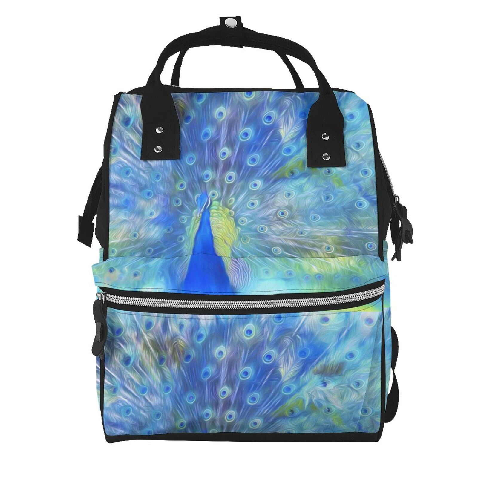 Kdxio Baby Diaper Backpack,Multi-Function Travel Backpack Nappy Bags,Nursing Bag, Fashion Mummy,Roomy Waterproof For Baby Care(Peacock)