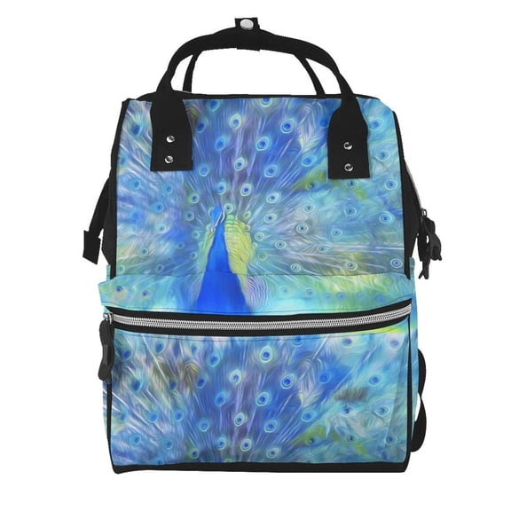 Kdxio Baby Diaper Backpack,Multi-Function Travel Backpack Nappy Bags,Nursing Bag, Fashion Mummy,Roomy Waterproof For Baby Care(Peacock)
