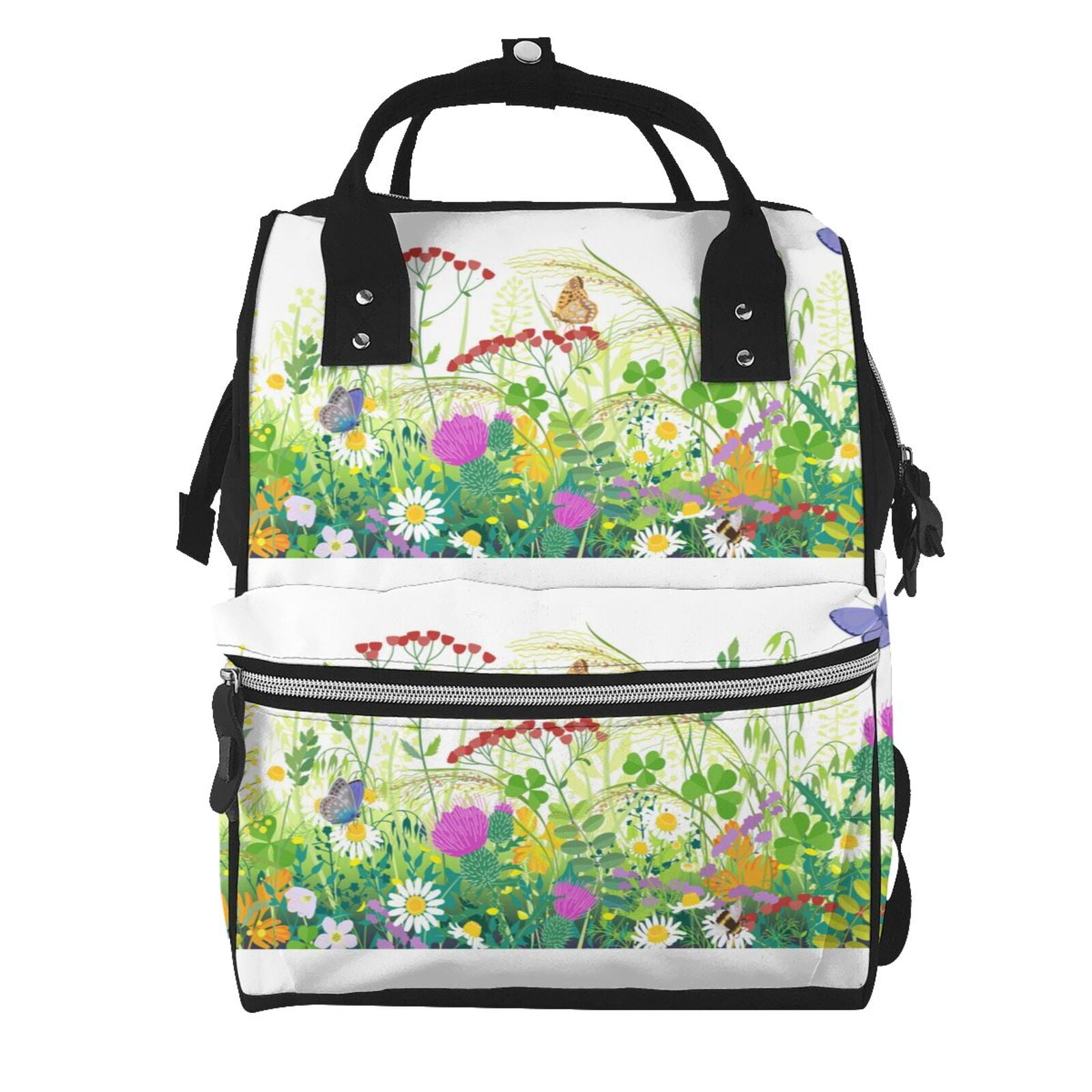 Kdxio Baby Diaper Backpack,Multi-Function Travel Backpack Nappy Bags,Nursing Bag, Fashion Mummy,Roomy Waterproof For Baby Care(Plants And Insects)