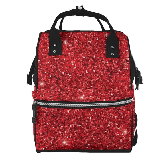 Kdxio Baby Diaper Backpack,Multi-Function Travel Backpack Nappy Bags,Nursing Bag, Fashion Mummy,Roomy Waterproof For Baby Care(Red Glitter)