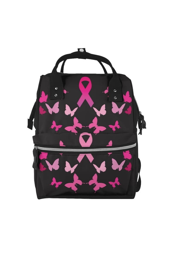 Baby Diaper Backpack,Multi-Function Travel Backpack Nappy Bags,Nursing Bag, Fashion Mummy,Roomy Waterproof for Baby Care(Breast Cancer)