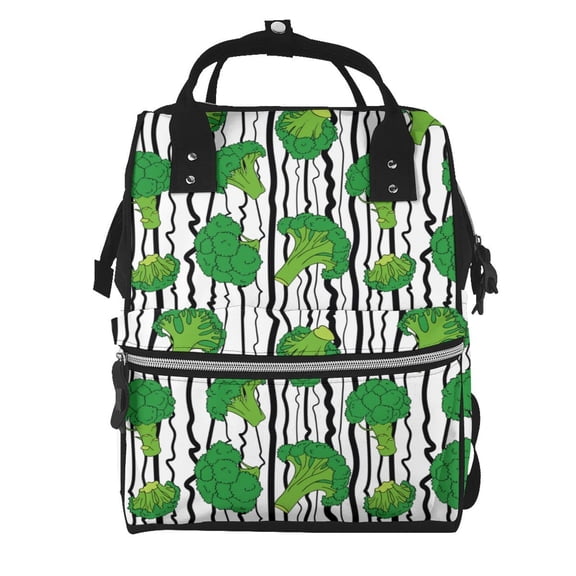 Kdxio Baby Diaper Backpack,Multi-Function Travel Backpack Nappy Bags,Nursing Bag, Fashion Mummy,Roomy Waterproof for Baby Care(Broccoli 2)