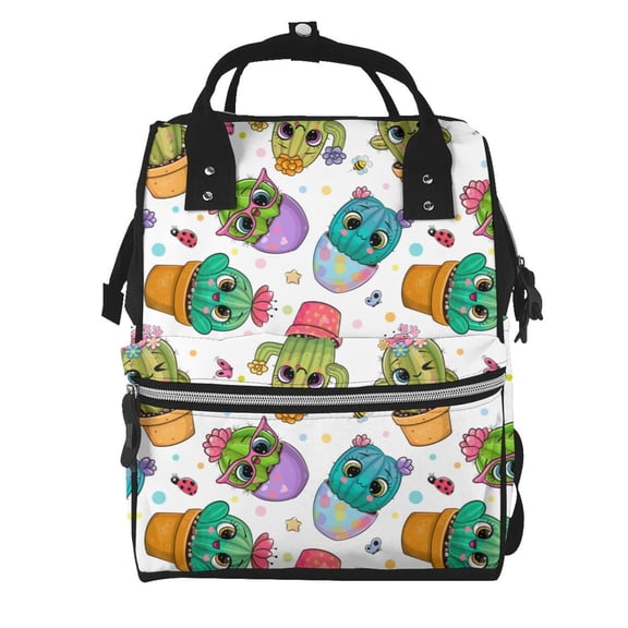 Kdxio Baby Diaper Backpack,Multi-Function Travel Backpack Nappy Bags,Nursing Bag, Fashion Mummy,Roomy Waterproof for Baby Care(Cactus And Insects)