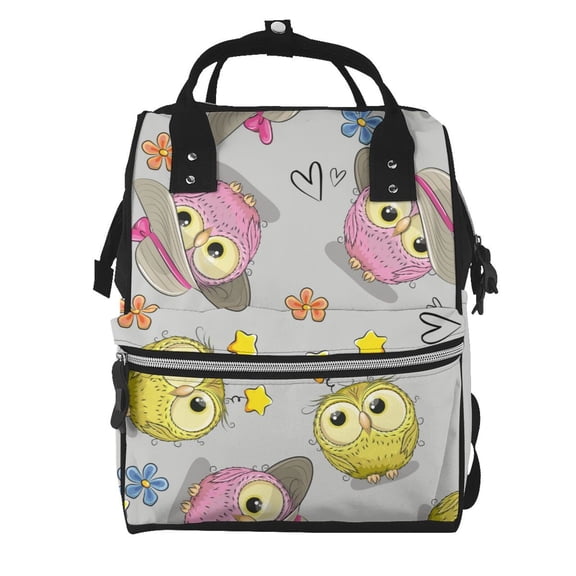 Kdxio Baby Diaper Backpack,Multi-Function Travel Backpack Nappy Bags,Nursing Bag, Fashion Mummy,Roomy Waterproof for Baby Care(Cartoon Owls)
