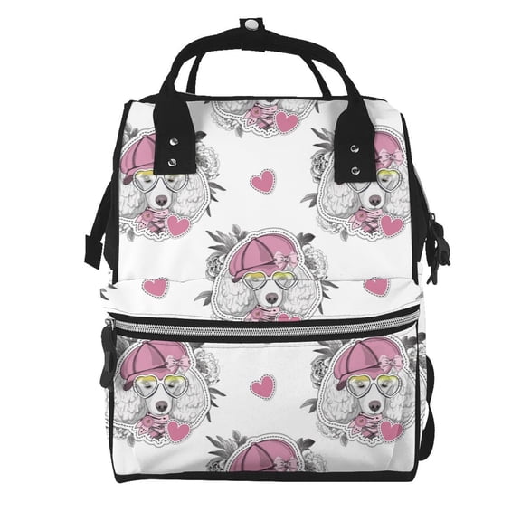 Kdxio Baby Diaper Backpack,Multi-Function Travel Backpack Nappy Bags,Nursing Bag, Fashion Mummy,Roomy Waterproof for Baby Care(Cartoon Poodle Dog)