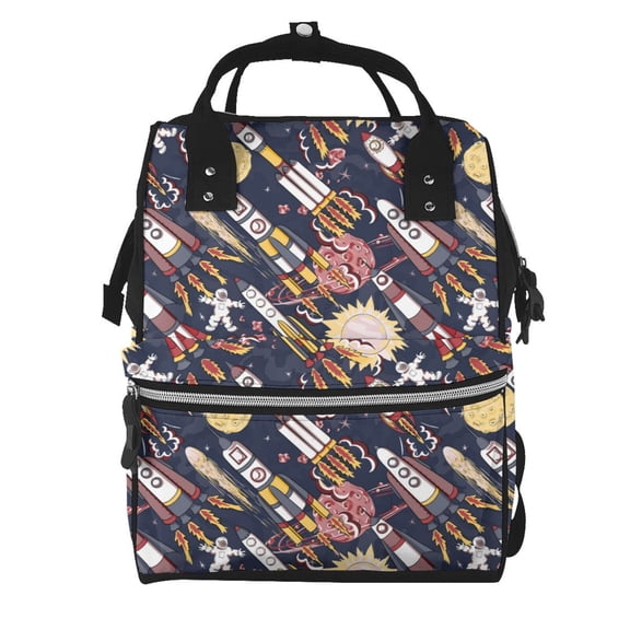 Kdxio Baby Diaper Backpack,Multi-Function Travel Backpack Nappy Bags,Nursing Bag, Fashion Mummy,Roomy Waterproof for Baby Care(Cartoon Space 1)