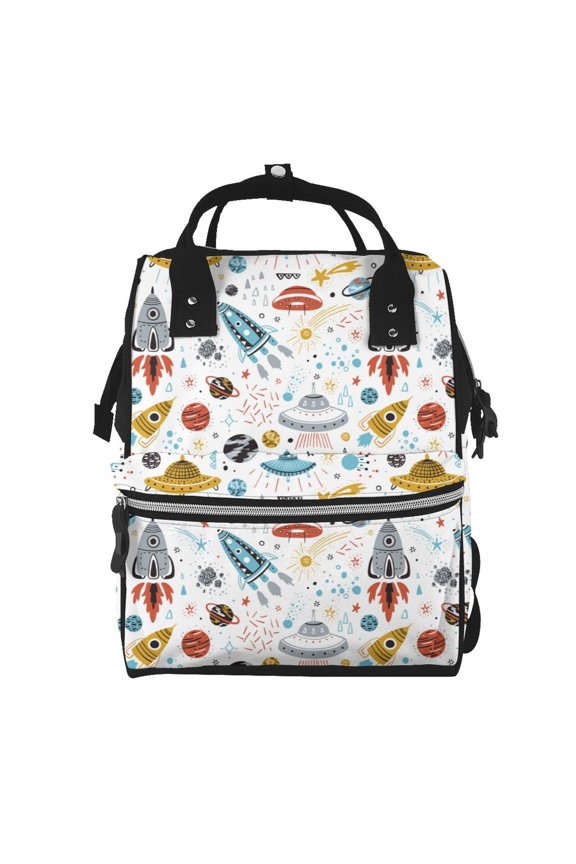 Baby Diaper Backpack,Multi-Function Travel Backpack Nappy Bags,Nursing Bag, Fashion Mummy,Roomy Waterproof for Baby Care(Cartoon Space)