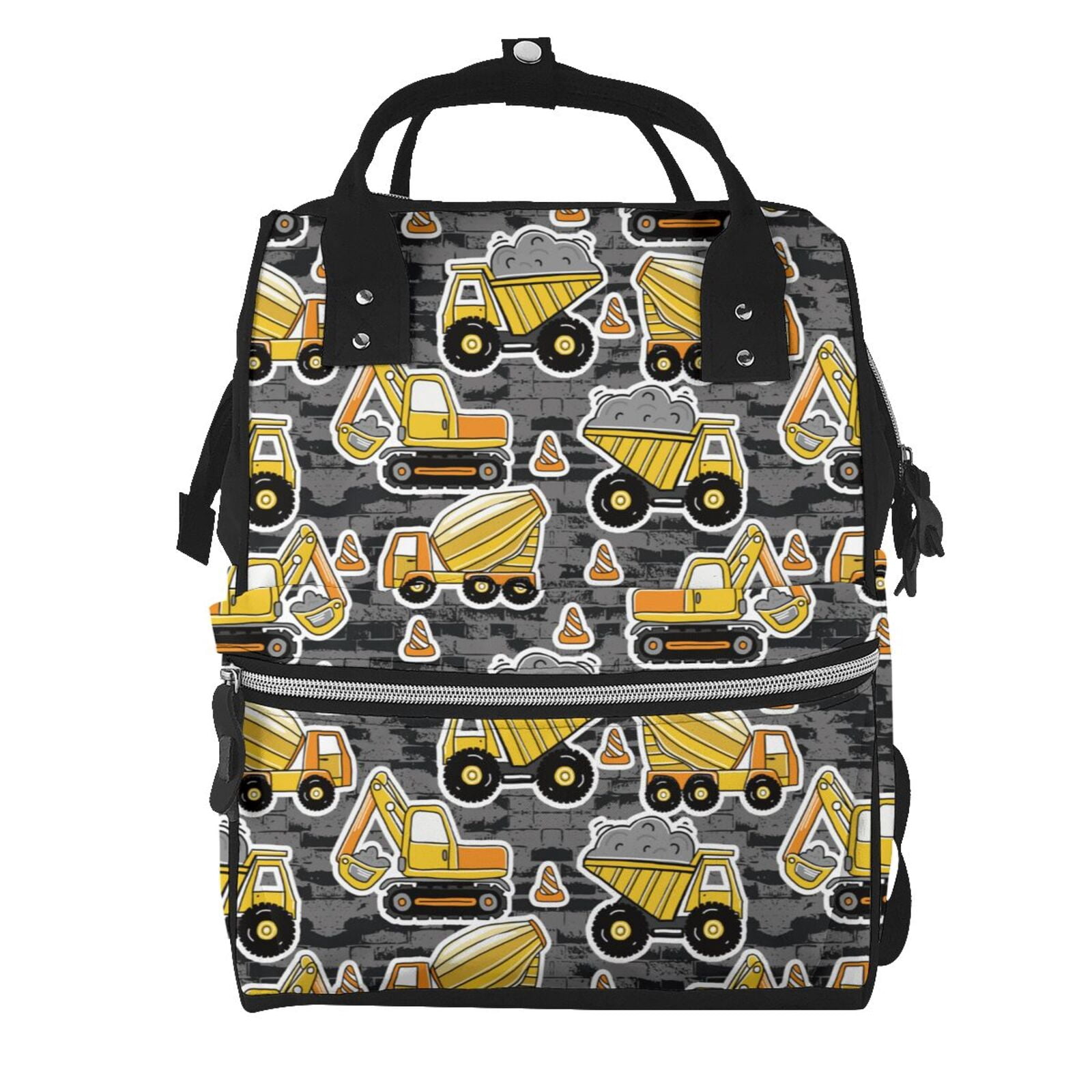 Kdxio Baby Diaper Backpack,Multi-Function Travel Backpack Nappy Bags,Nursing Bag, Fashion Mummy,Roomy Waterproof for Baby Care(Excavator At Work)