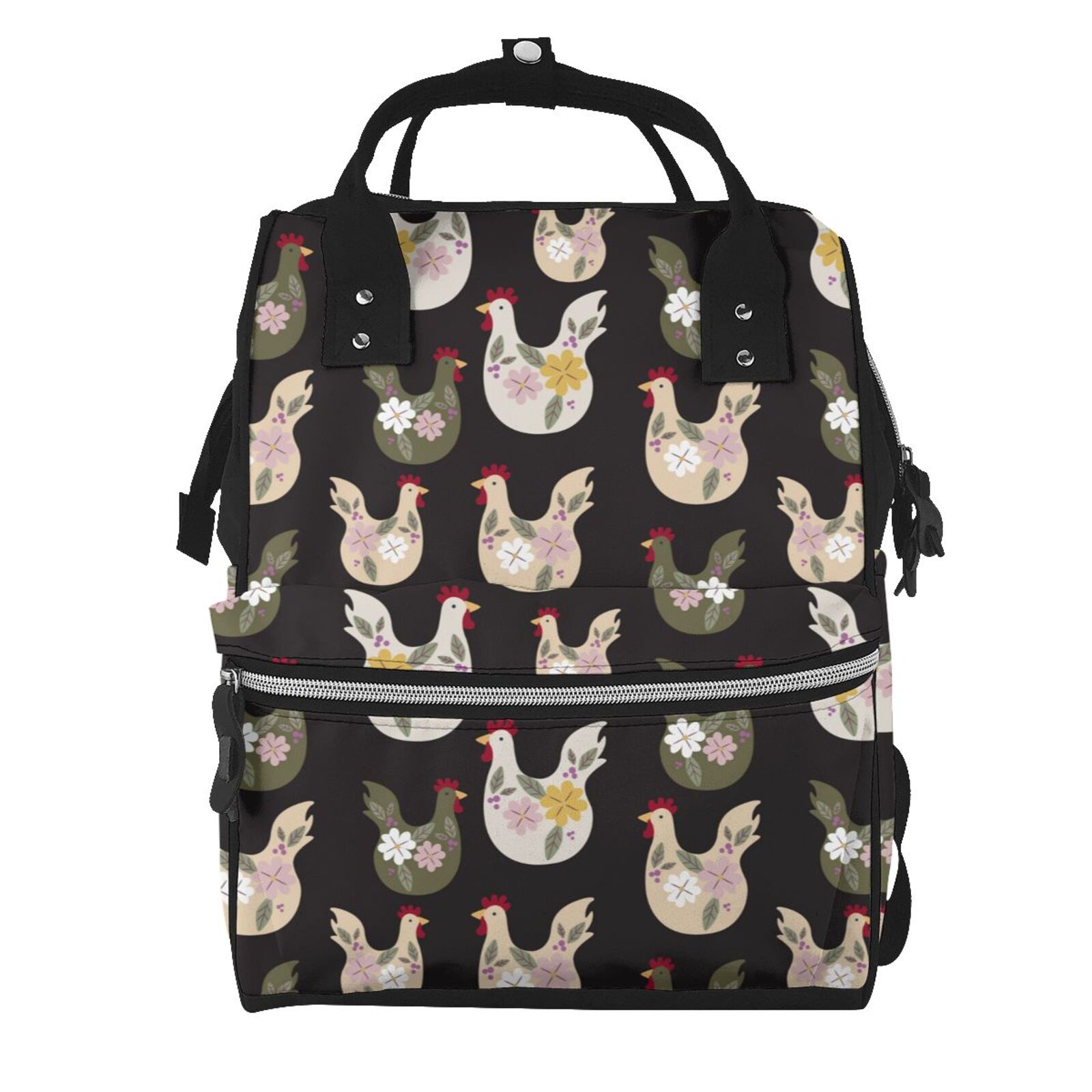 Kdxio Baby Diaper Backpack,Multi-Function Travel Backpack Nappy Bags,Nursing Bag, Fashion Mummy,Roomy Waterproof for Baby Care(Flowe Rooster)