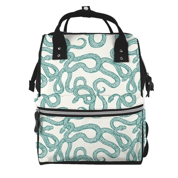 Kdxio Baby Diaper Backpack,Multi-Function Travel Backpack Nappy Bags,Nursing Bag, Fashion Mummy,Roomy Waterproof for Baby Care(Hand Drawn Snake)