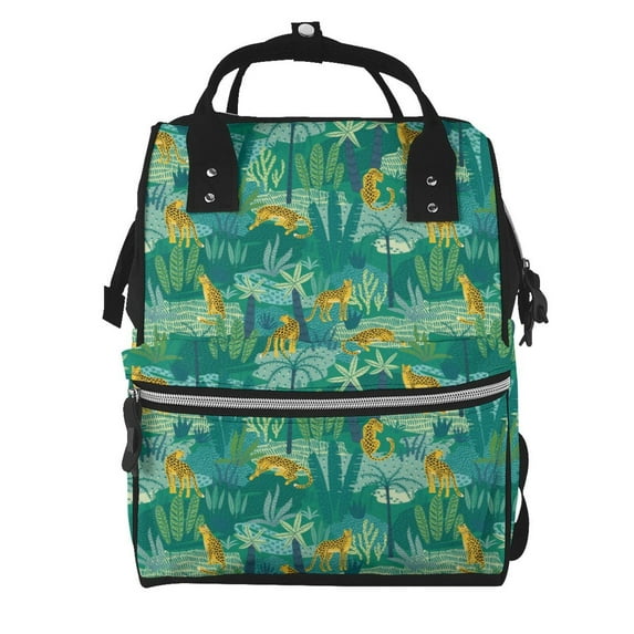 Kdxio Baby Diaper Backpack,Multi-Function Travel Backpack Nappy Bags,Nursing Bag, Fashion Mummy,Roomy Waterproof for Baby Care(Jungle Leopard)
