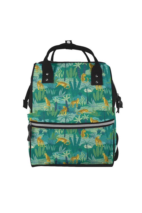 Baby Diaper Backpack,Multi-Function Travel Backpack Nappy Bags,Nursing Bag, Fashion Mummy,Roomy Waterproof for Baby Care(Jungle Leopard)