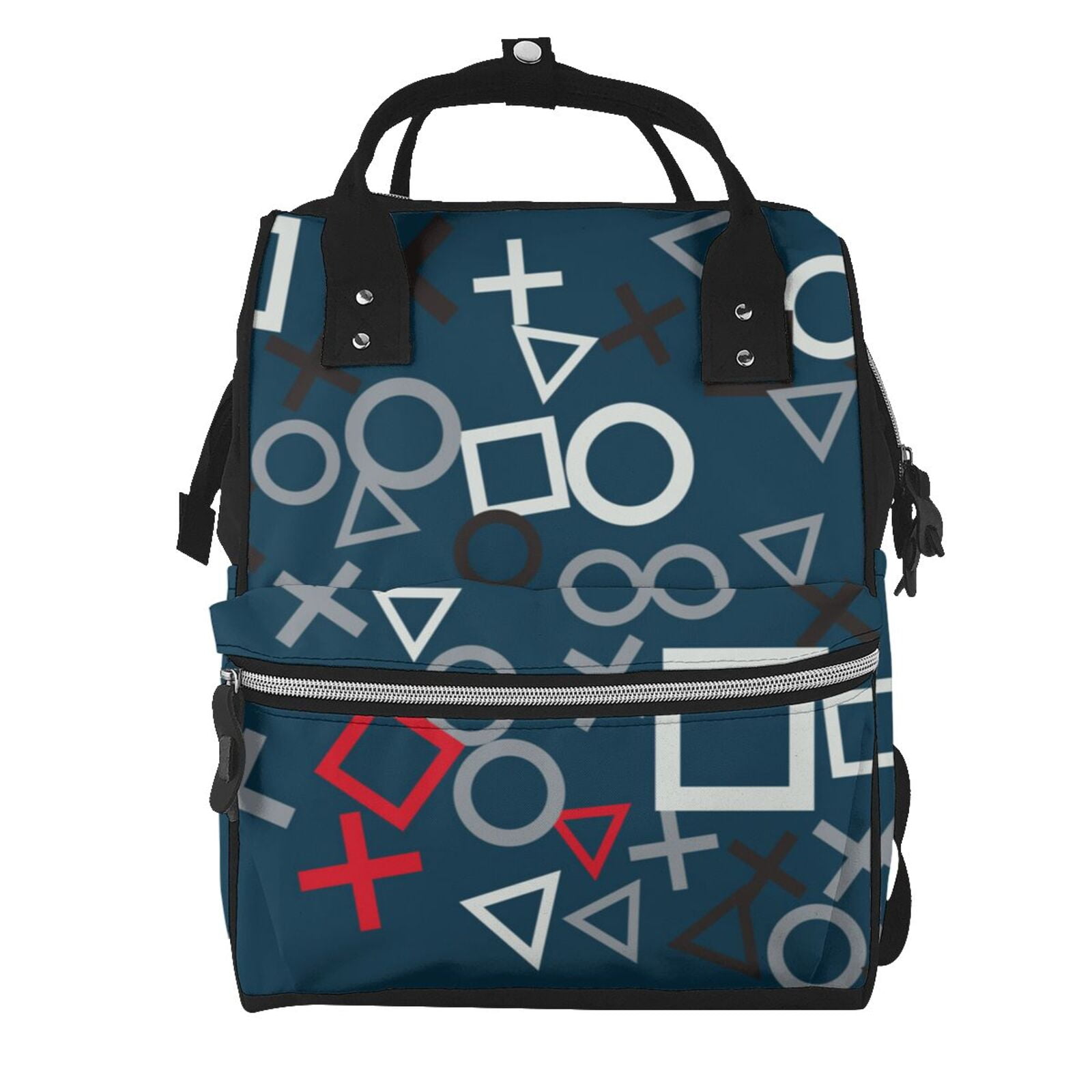 Kdxio Baby Diaper Backpack,Multi-Function Travel Backpack Nappy Bags,Nursing Bag, Fashion Mummy,Roomy Waterproof for Baby Care(Navy Blue Geometric)