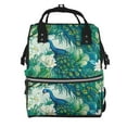 thumbnail image 1 of Kdxio Baby Diaper Backpack,Multi-Function Travel Backpack Nappy Bags,Nursing Bag, Fashion Mummy,Roomy Waterproof for Baby Care(Peacock And Flowers), 1 of 5