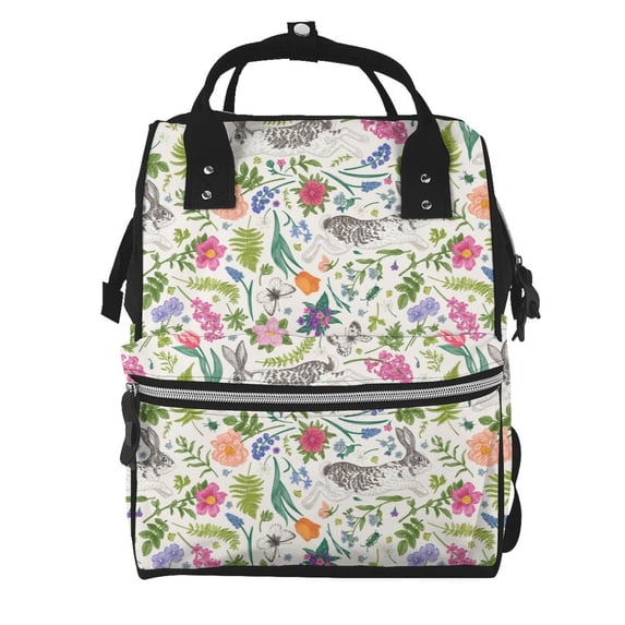 Kdxio Baby Diaper Backpack,Multi-Function Travel Backpack Nappy Bags,Nursing Bag, Fashion Mummy,Roomy Waterproof for Baby Care(Rabbit And Butterfly)