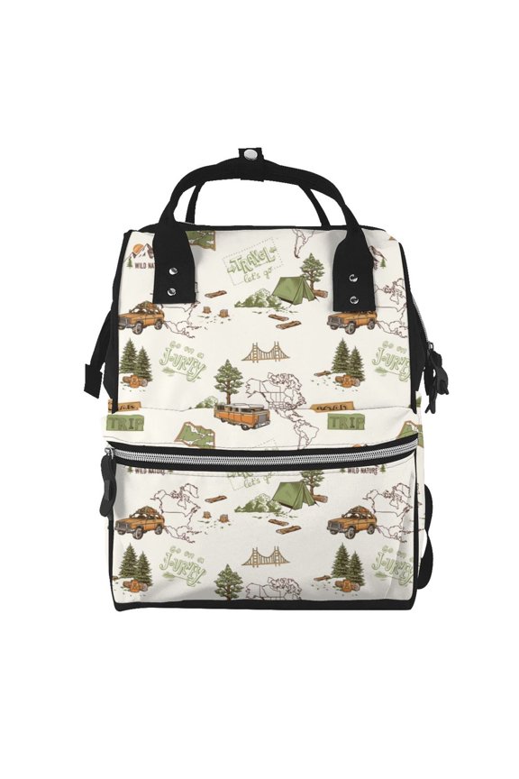 Baby Diaper Backpack,Multi-Function Travel Backpack Nappy Bags,Nursing Bag, Fashion Mummy,Roomy Waterproof for Baby Care(Road Trip)