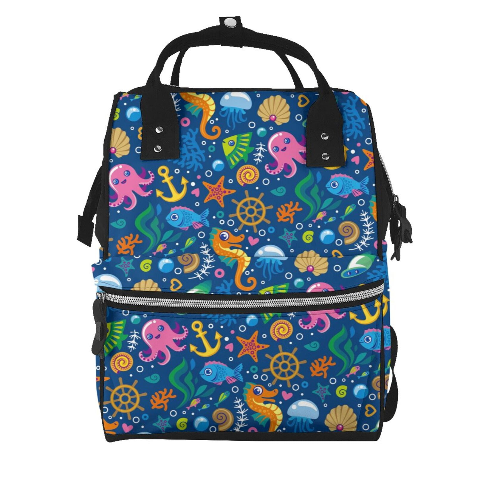 Kdxio Baby Diaper Backpack,Multi-Function Travel Backpack Nappy Bags,Nursing Bag, Fashion Mummy,Roomy Waterproof for Baby Care(Sea Fish)