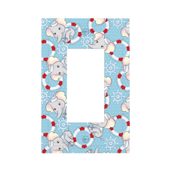 Kdxio Baby Elephant Decorator Light Switch or Receptacle Outlet Wall Plate Decorator Wall Plate Child Safe Outlet Cover-Style U