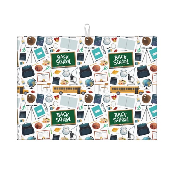 Kdxio Back To School A for Dish Drying Mat,24*18 inch Absorbent Dish Drainer Kitchen Counter,Large Size Dish Drying Pad for Countertops,Draining Racks
