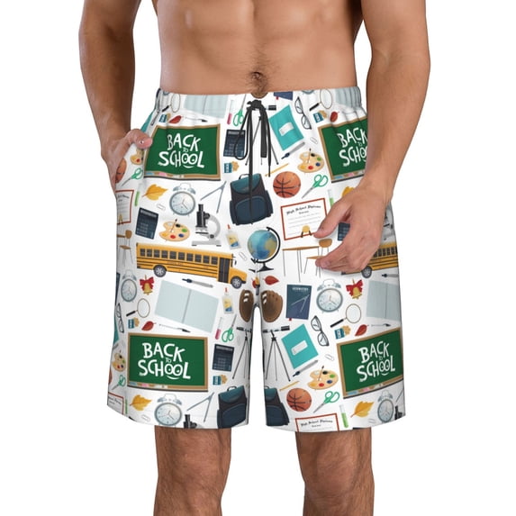 Kdxio Back To School A Pattern Mens Casual Shorts - Drawstring Summer Beach Sports Shorts for Men