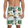 thumbnail image 1 of Kdxio Back To School A Print Mens Sleep Shorts Bottoms Soft Comfy Pajama Wear Pants with Drawstring Pockets, 1 of 7