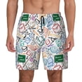 thumbnail image 1 of Kdxio Back To School Print Men's Swim Trunks with Compression Liner 7 Inch Inseam Quick Dry Swim Shorts, 1 of 7