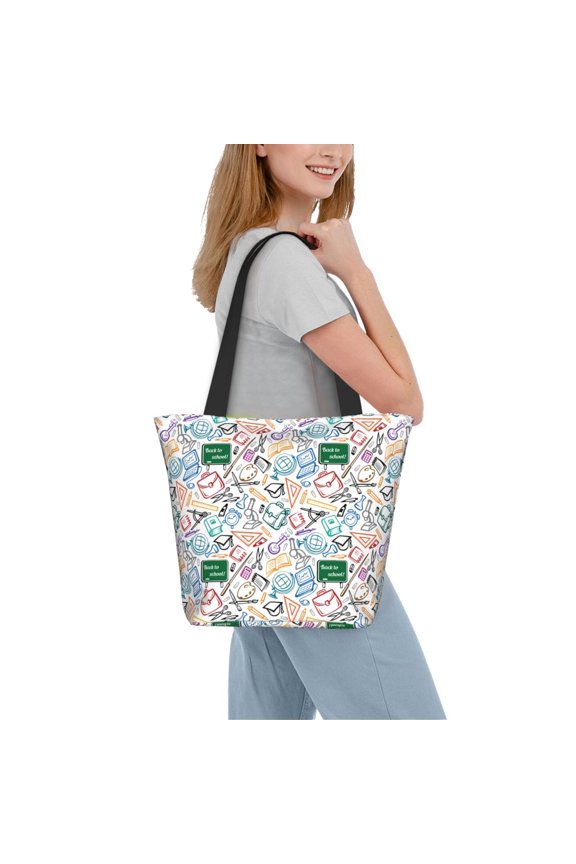 Back To School Women Reusable Grocery Bags Foldable Ripstop,Reusable Shopping Bags for Shopping,Gym,Gift