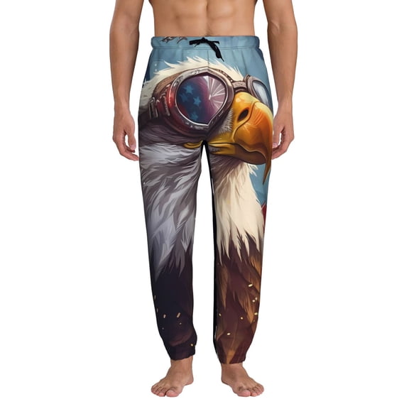 Kdxio Bald Eagle Pilot Pattern Joggers,Sweatpants for Men with Pockets-Small