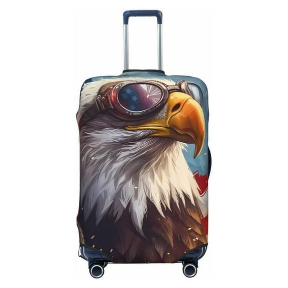 Kdxio Bald Eagle Pilot Pattern Luggage Cover for Travel,Elastic and Durable,Fits 18-32 Inch,Anti-Scratch Suitcase Protector-No luggage included