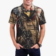 thumbnail image 1 of Kdxio Bald Eagle Soldier Print Men's Short Sleeve Polo Shirt,Midweight Men's Shirt, 1 of 5