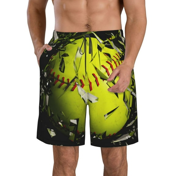 Kdxio Ball Pattern Mens Casual Shorts - Drawstring Summer Beach Sports Shorts for Men