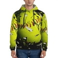 thumbnail image 1 of Kdxio Ball Print Mens Casual Hooded Collar Drawstring Hoodies Pullover Sweatshirts Casual Long Sleeve Shirts-Small, 1 of 7