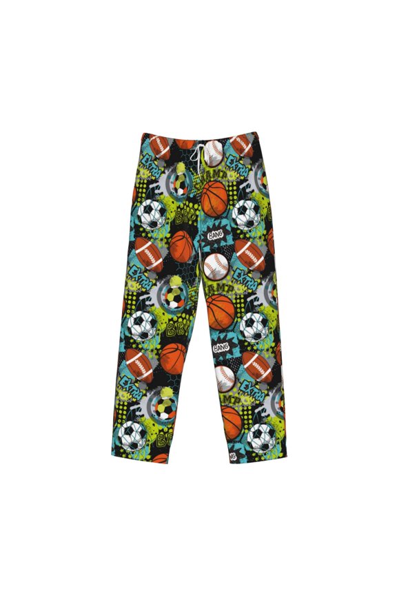 Balls Print Men's Sleep Pajama Pant Lounge Pants with Pockets