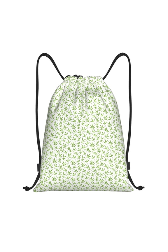 Bamboo 1 Print Drawstring Backpack Bag,Waterproof Draw String Back Sack, Gym Drawstring Bags Swim Bag For Unisex