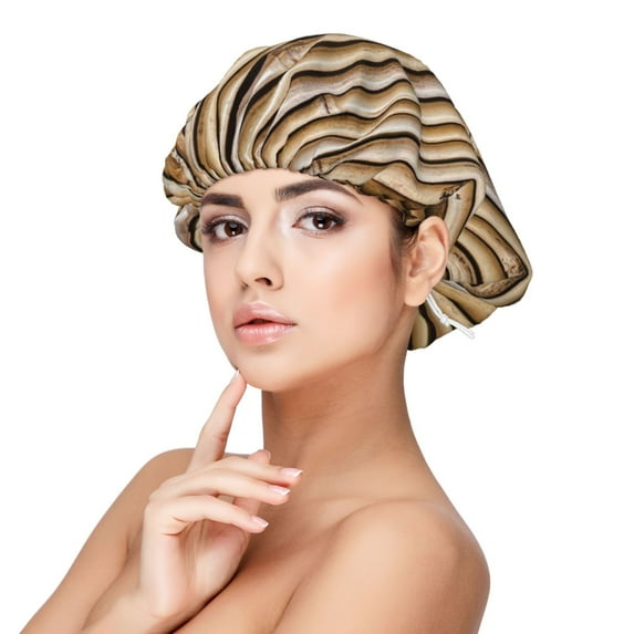 Kdxio Bamboo Raft Pattern Satin Bonnet Silk Bonnet Hair Bonnet for Sleeping Hair Bonnets for Women Curly Natural Hair