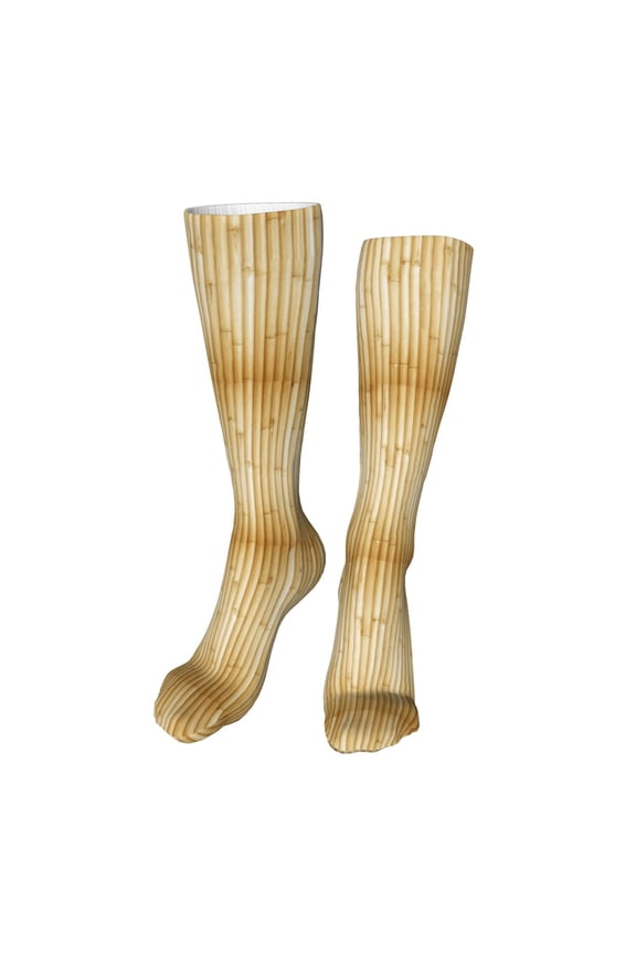 Bamboo Wall Funny Silky Novelty Funky Long Knee High Socks Soft 3D Print Cosplay Crazy Stockings for Men Women