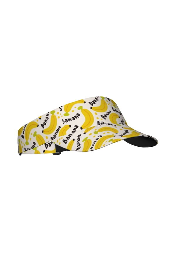 Banana Fruit Print Sun Visor Hat Golf Visor Adjustable Velcro Outdoor Sports Cap for Men Women