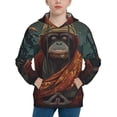 thumbnail image 1 of Kdxio Banana Leaf Meditating Gorilla Pattern Boys Athletic Unisex Boys Girls Hoodie with Pocket Sweatshirts-Large, 1 of 6