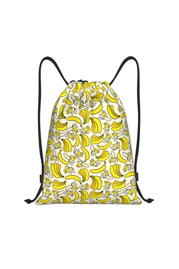 Banana Print Drawstring Backpack Bag,Waterproof Draw String Back Sack, Gym Drawstring Bags Swim Bag For Unisex