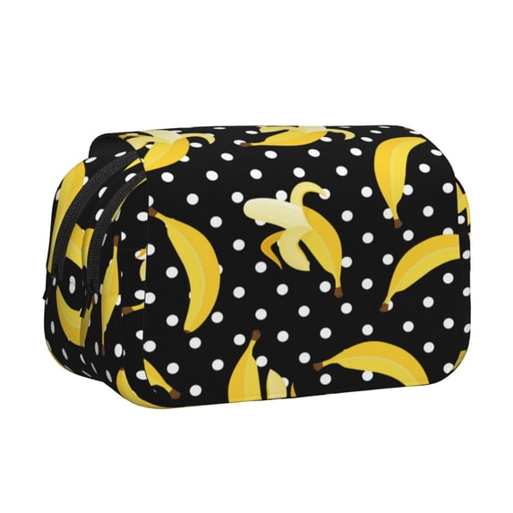 Kdxio Banana for Double Compartment Pen Case Oxford Organizer with Zipper Pockets for Students Artists