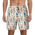 thumbnail image 1 of Kdxio Barbecue Gnomes Print Men's Swim Trunks with Compression Liner 7 Inch Inseam Quick Dry Swim Shorts, 1 of 5