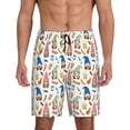 thumbnail image 1 of Kdxio Barbecue Gnomes Print Mens Sleep Shorts Bottoms Soft Comfy Pajama Wear Pants with Drawstring Pockets, 1 of 5