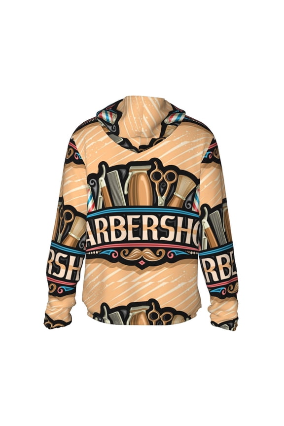 Barbershop Print Women Men Sun Protection UPF 50+ Jackets Zip Up Long Sleeve Hoodie Hiking Lightweight with Pockets