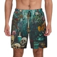 thumbnail image 1 of Kdxio Baroque Floral Still Life Print Men's Swim Trunks with Compression Liner 7 Inch Inseam Quick Dry Swim Shorts, 1 of 5