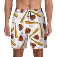 thumbnail image 1 of Kdxio Baseball Sport Print Men's Swim Trunks with Compression Liner 7 Inch Inseam Quick Dry Swim Shorts, 1 of 7