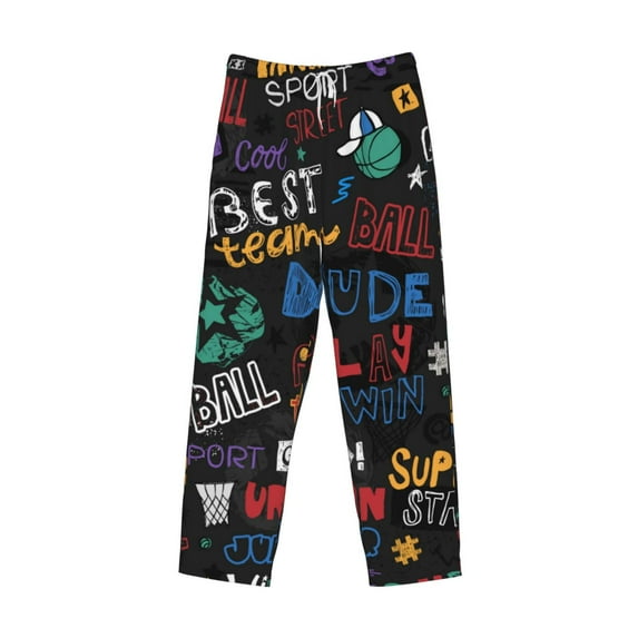 Kdxio Basketball Print Men's Sleep Pajama Pant Lounge Pants with Pockets