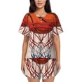 thumbnail image 1 of Kdxio Basketball Shot Print Pajamas Sets for Women Short-Sleeved Pjs with Lounge Shorts Two Piece Sleepwear S-4XL, 1 of 5