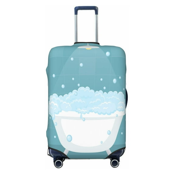 Kdxio Bathtub with Soap Bubbles Pattern Luggage Cover for Travel,Elastic and Durable,Fits 18-32 Inch,Anti-Scratch Suitcase Protector